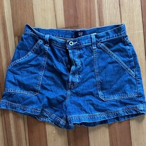 GAP Dark Blue High-Rise Jean Shorts